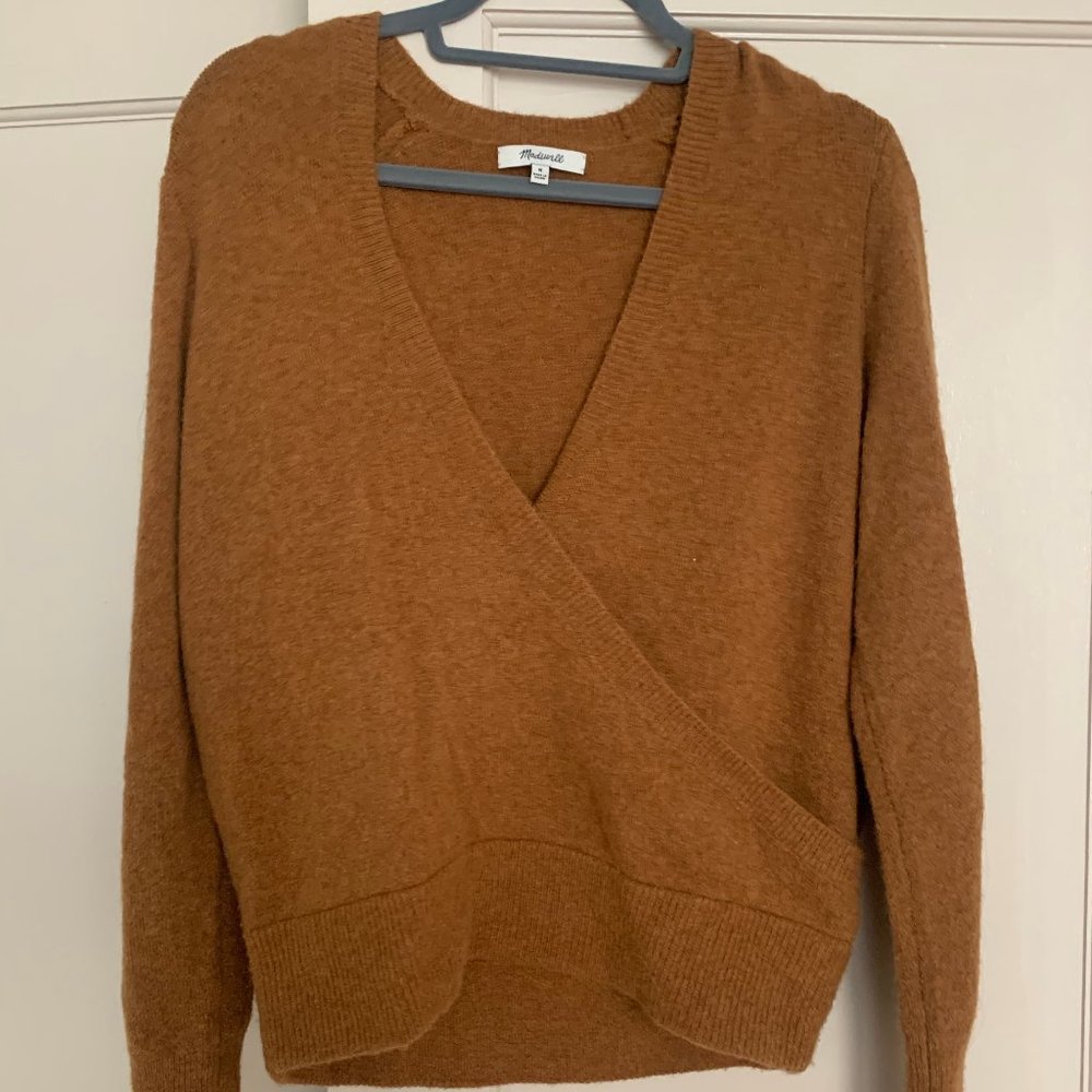 Rust Madewell wrap sweater